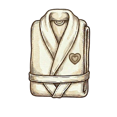 Biały szlafrok frotte z haftem: monogram, inicjały lub imię
